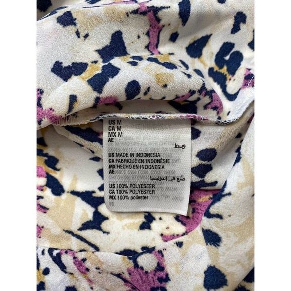 JM‎ Collection Blouse Top Medium Women's Artistic Print Pleated-Back NEW - Picture 9 of 10